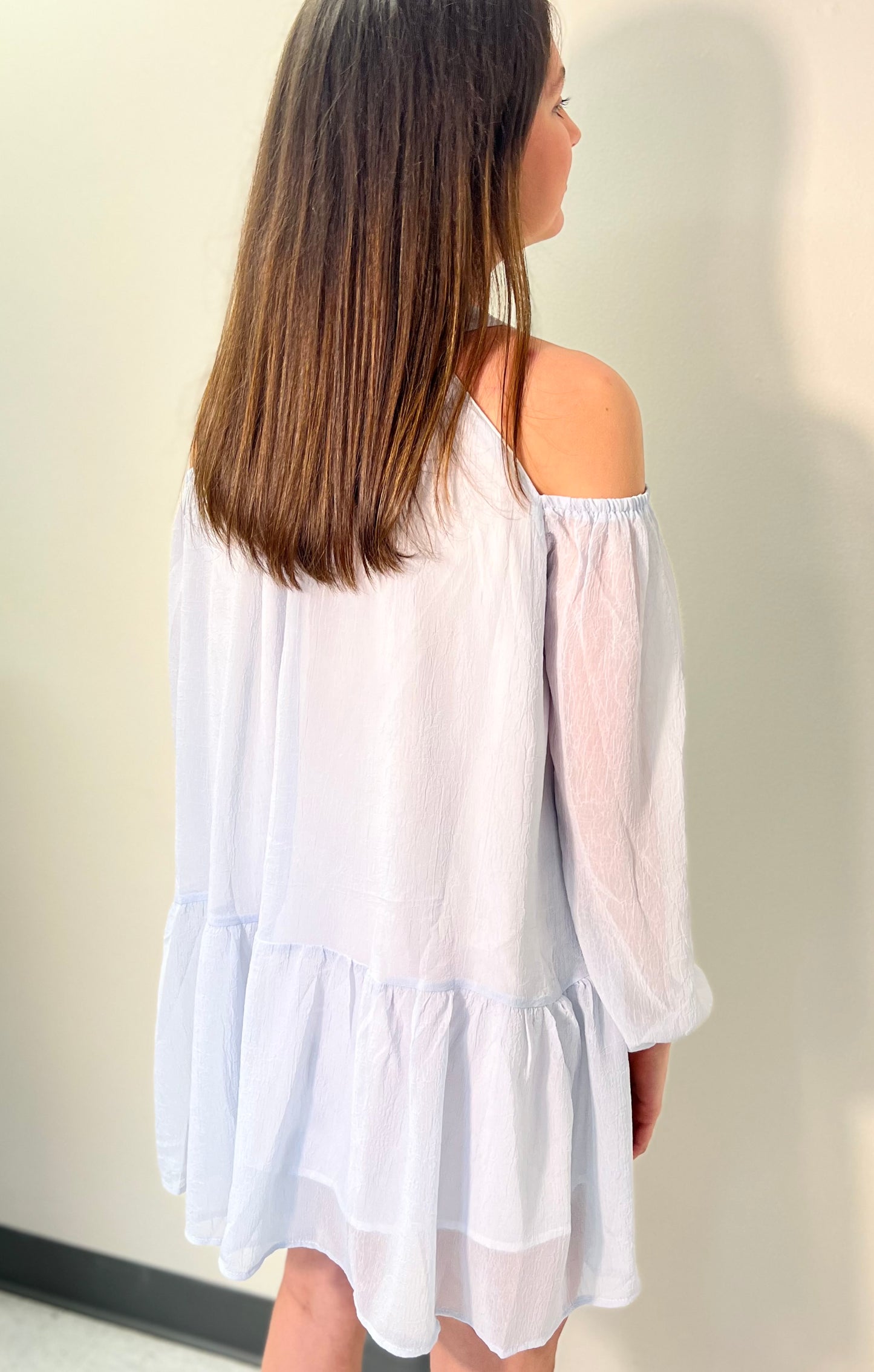 Cold Shoulder Crinkle Dress