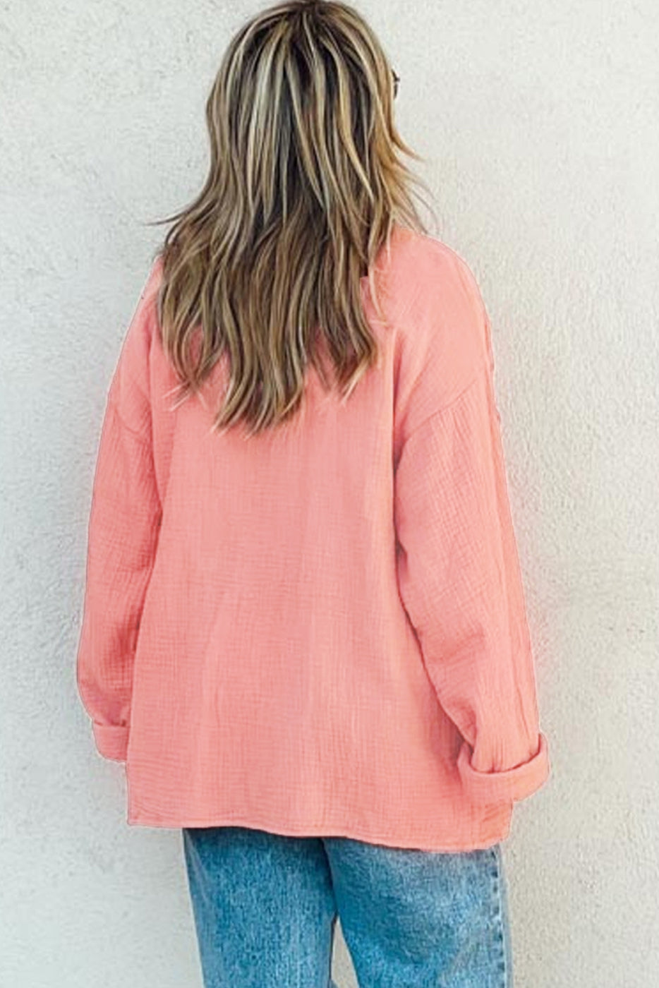 Crinkled Quilted Shirt Jacket (Plus Size)