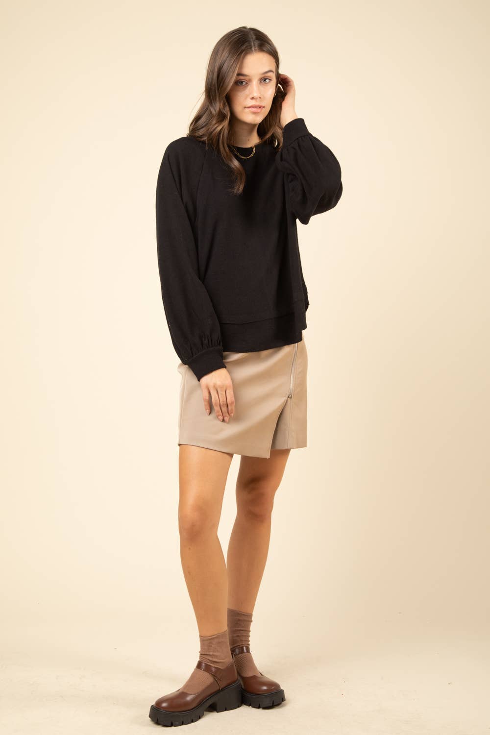 NT11317-Casual Oversized Cutout Knit Top