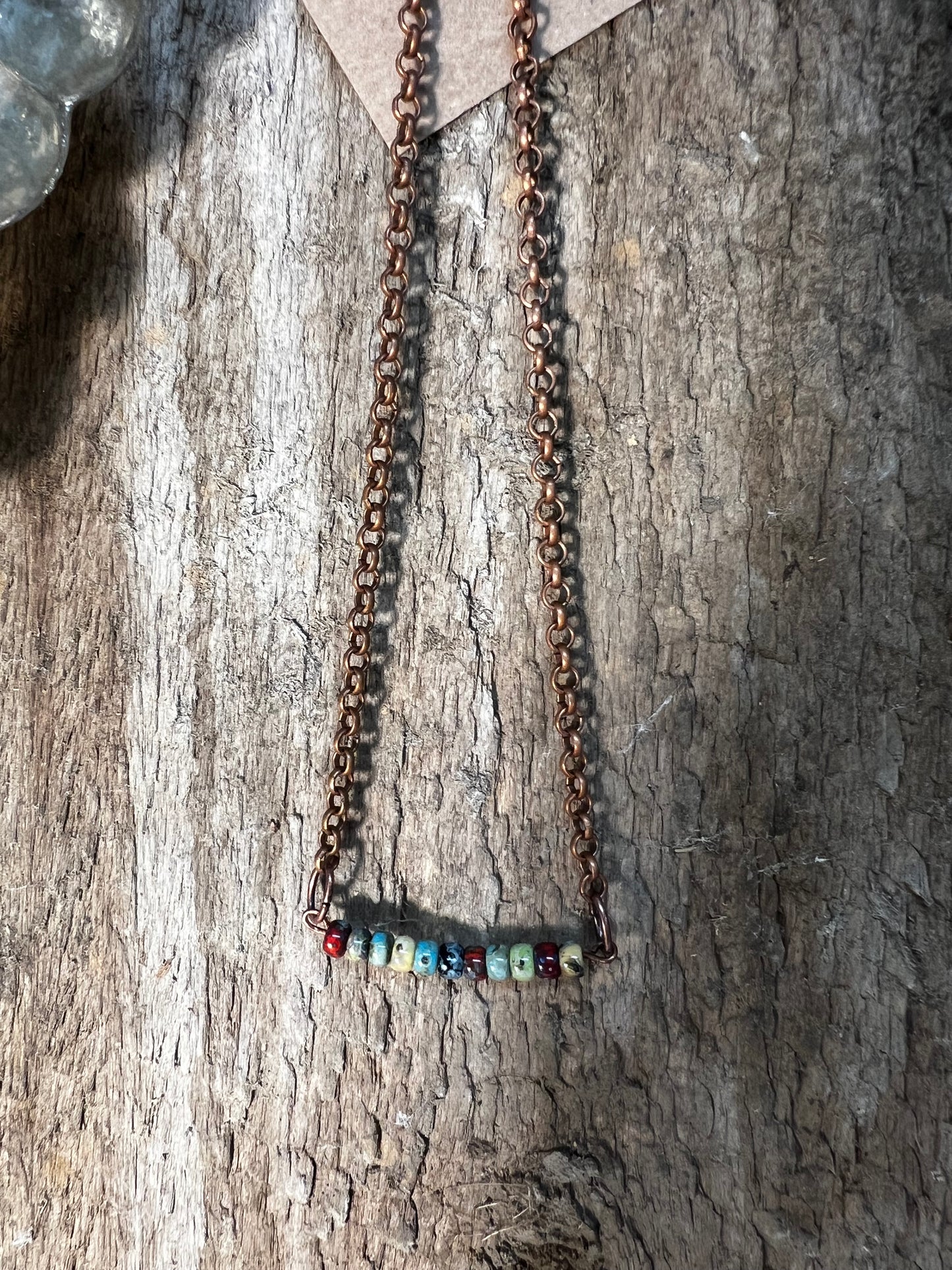 Copper Necklace w/ Beaded Bar