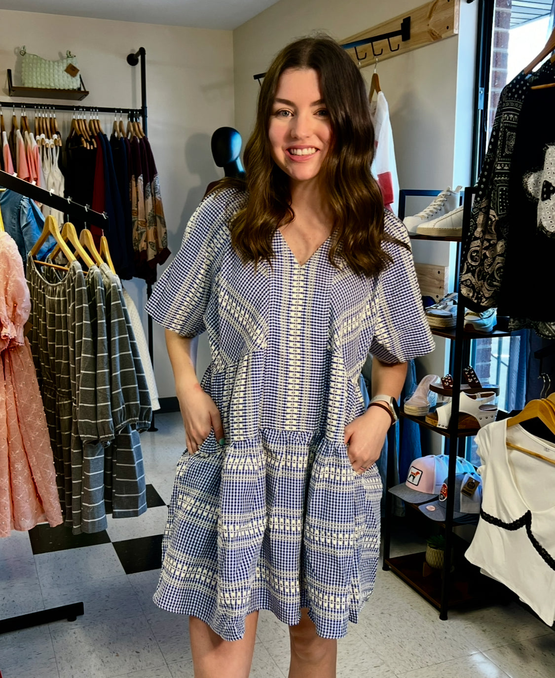 Embroidery Stripe Dress