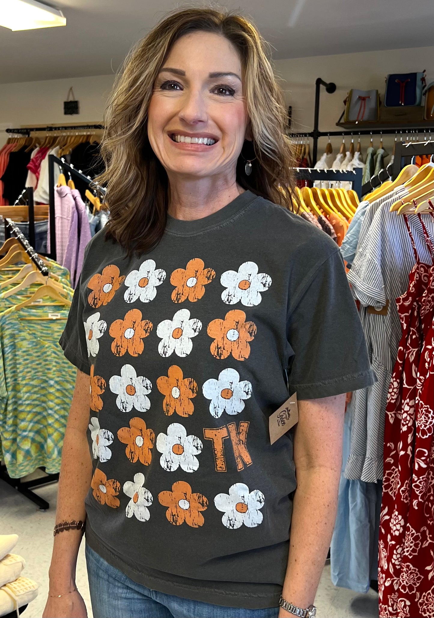 TN Orange & White Flower T-Shirt