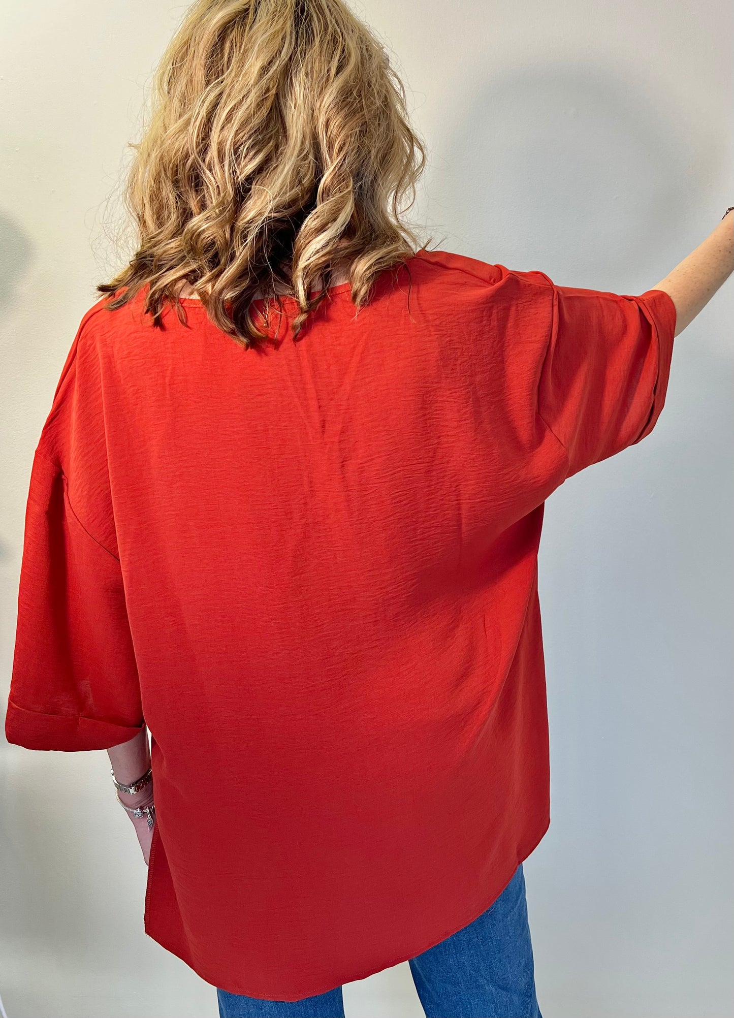 Flowy Woven V Neck