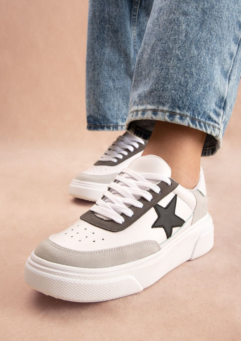 Sneaker with Black Star & Grey Trim