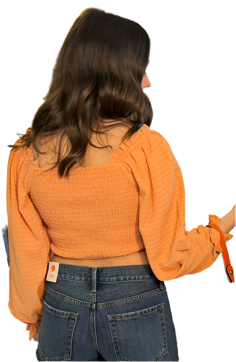 Corset Look Puff Sleeves Blouse