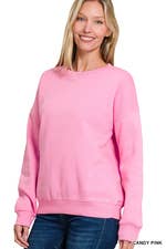 Fleece Drop Shoulder Sweatshirts Zenana