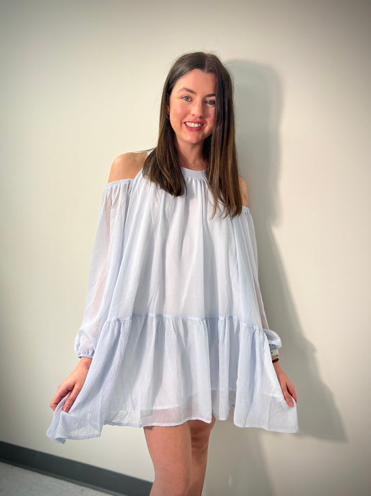 Cold Shoulder Crinkle Dress