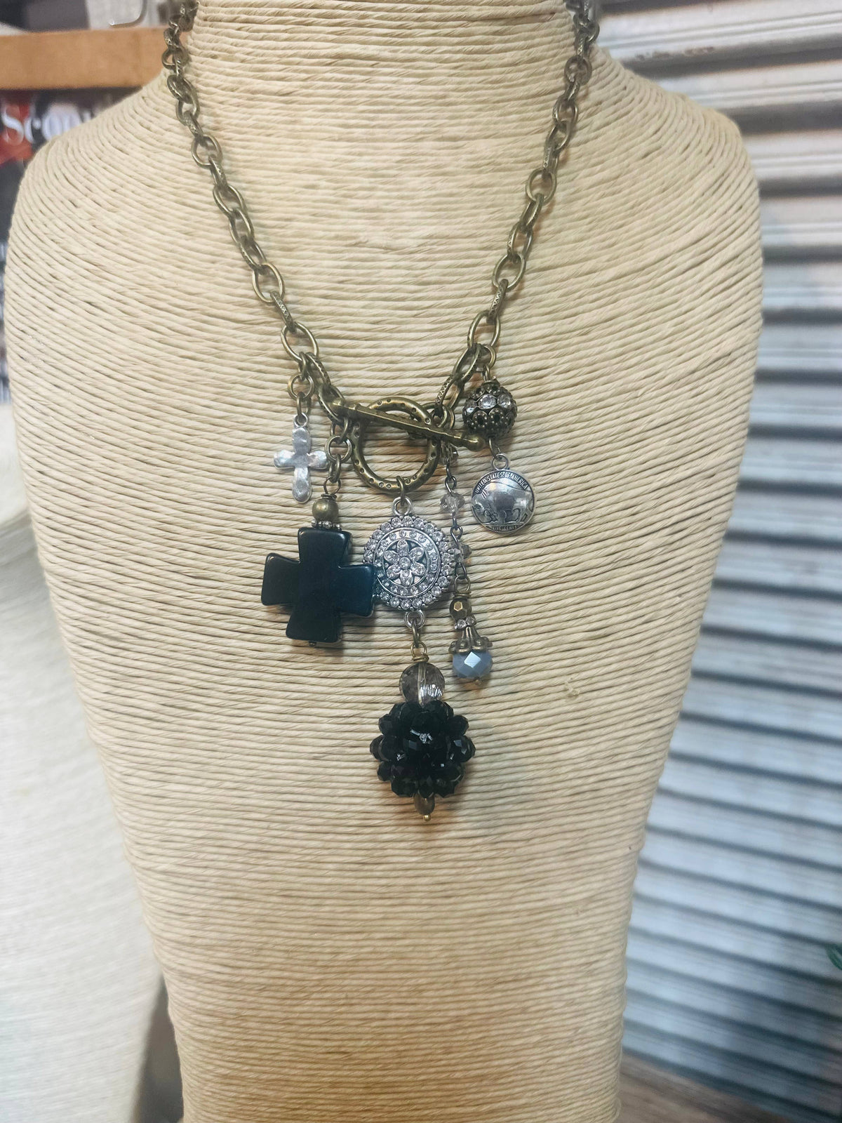 Gypsy Black Rhinestone Neck 