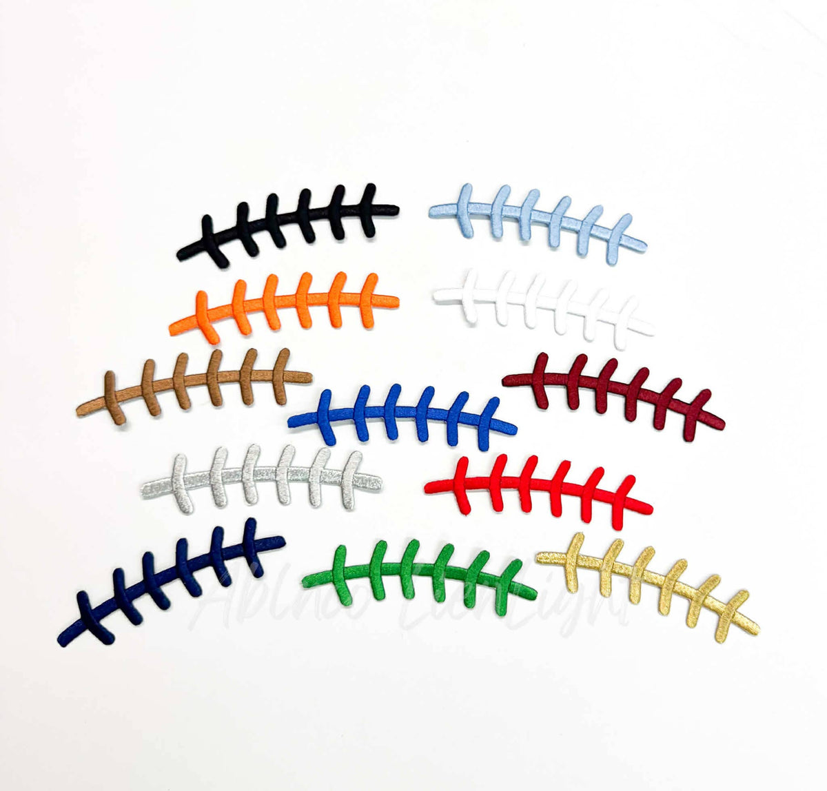 Football Laces Embroidery Patch - Orange