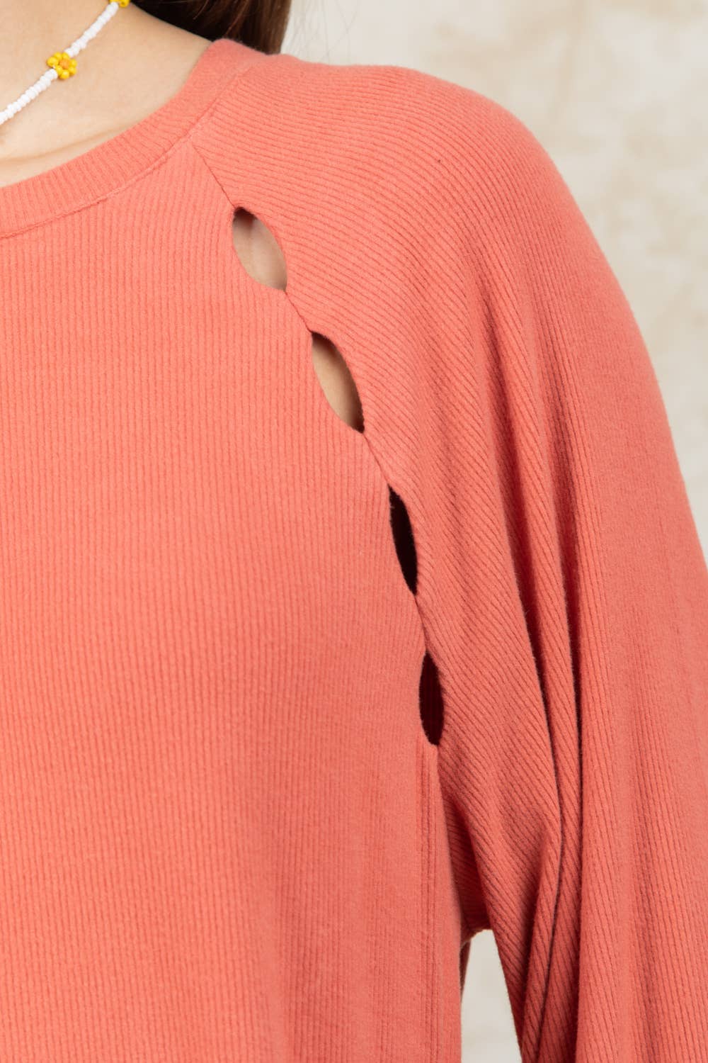 NT11317-Casual Oversized Cutout Knit Top