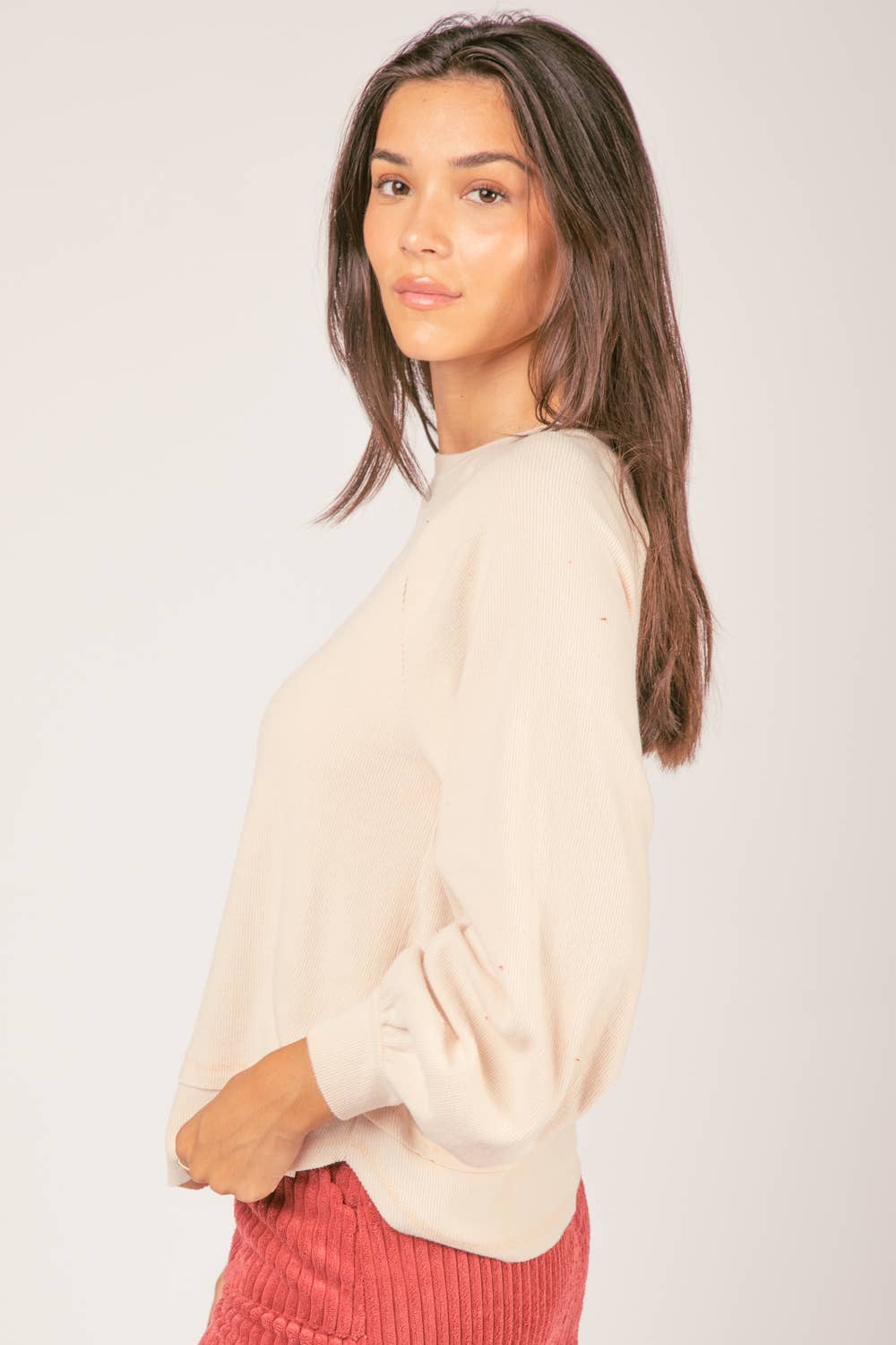 NT11317-Casual Oversized Cutout Knit Top