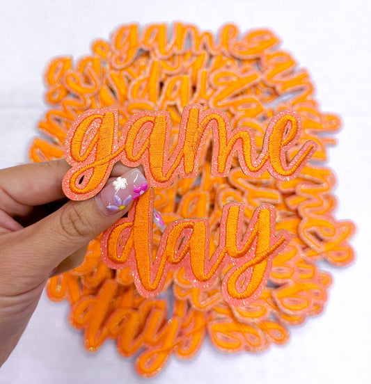 Orange sticker adhesive game day clear stadium bag patch