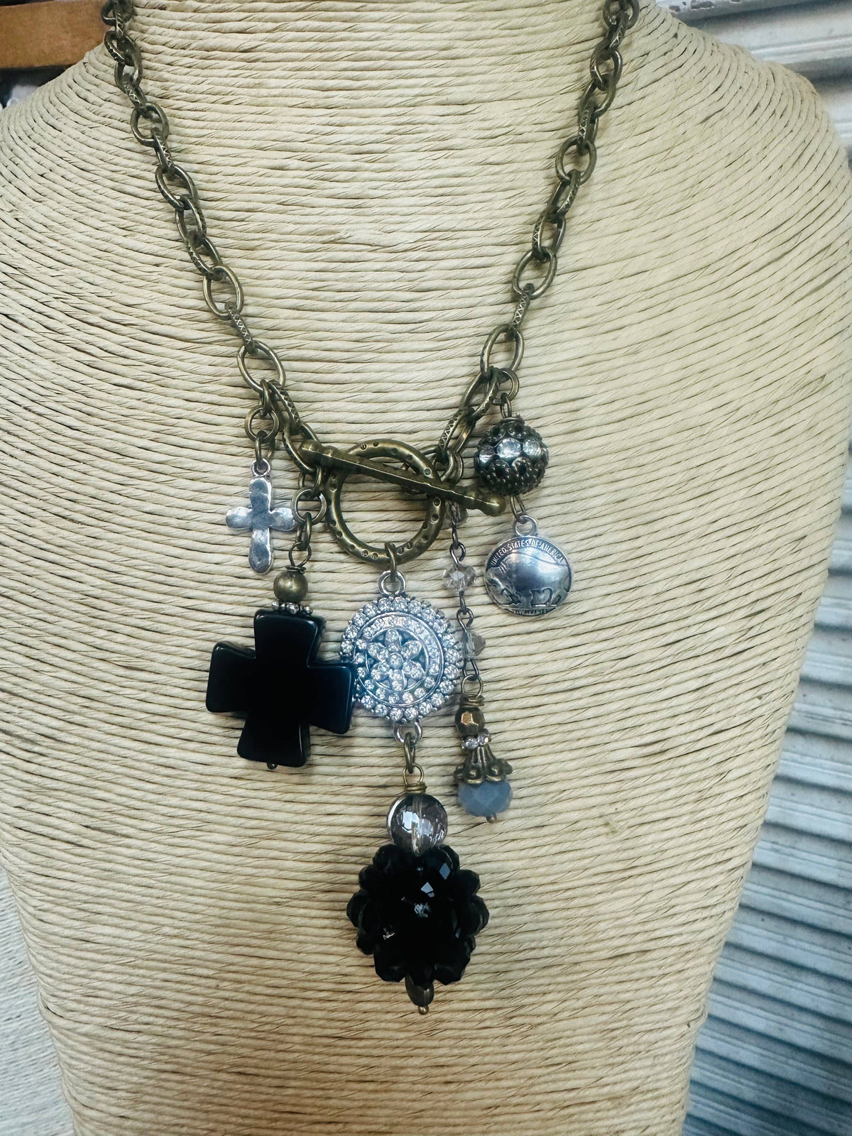 Gypsy Black Rhinestone Neck 
