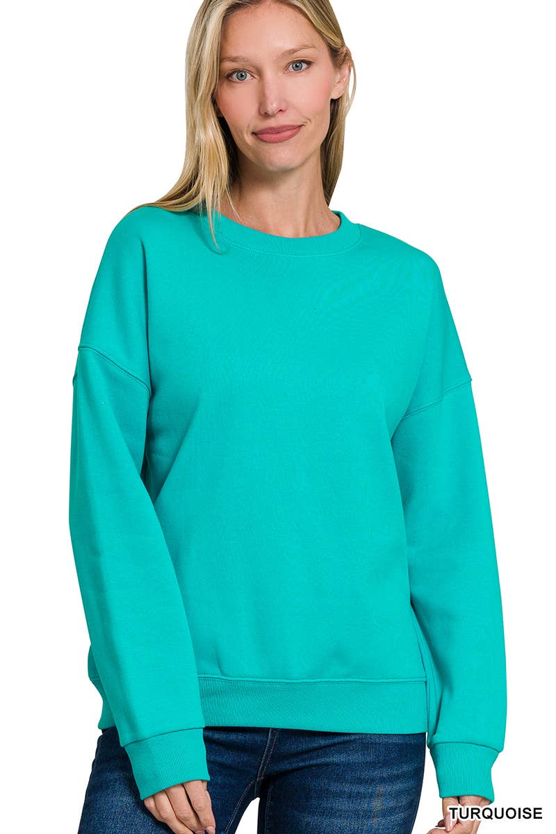 Fleece Drop Shoulder Sweatshirts Zenana
