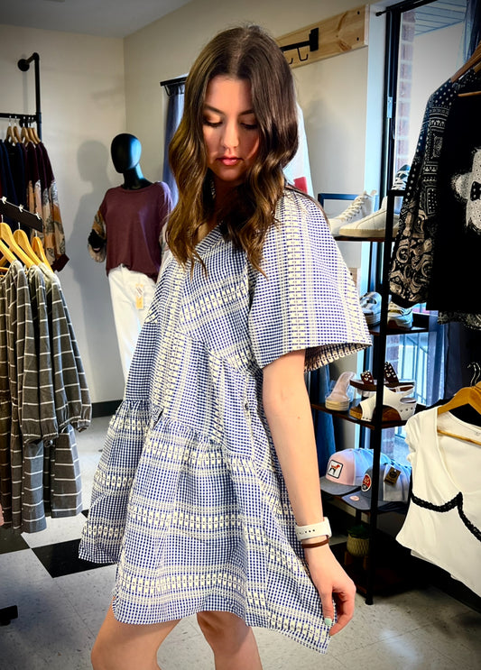 Embroidery Stripe Dress