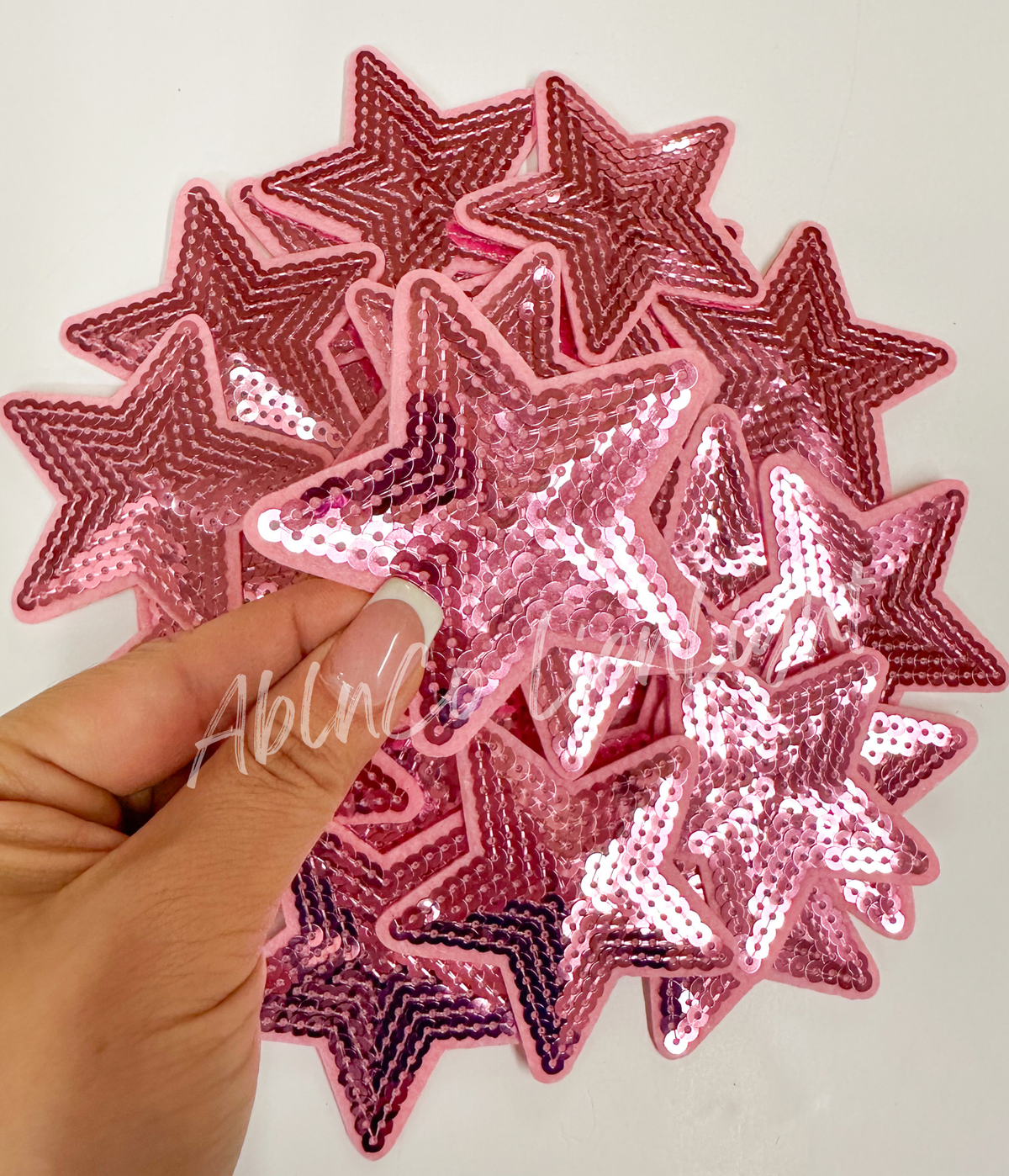 Trucker hat patches 3” navy sequin star patch iron on