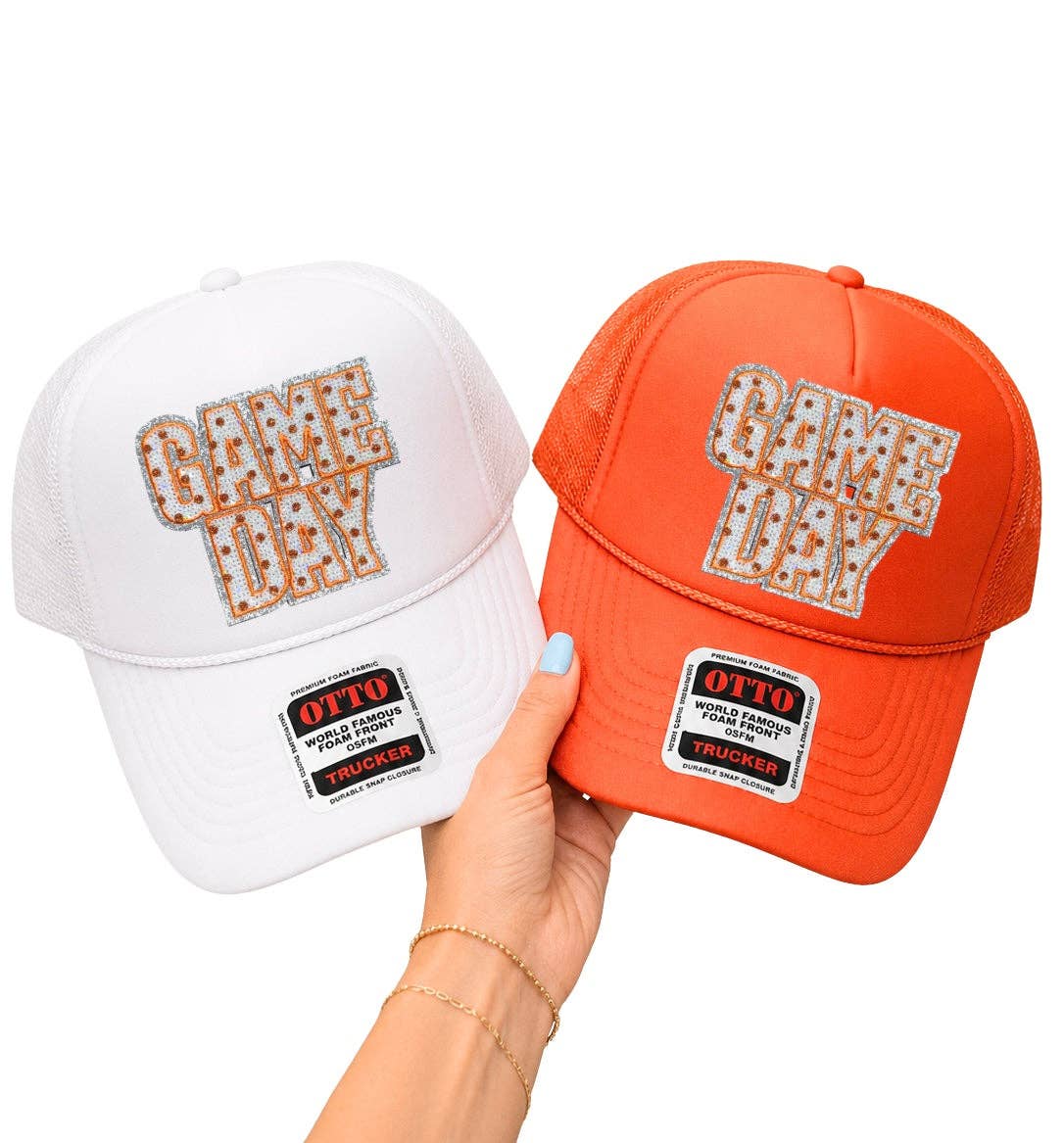 Orange Polka Dots Game Day Sequin Patch - Small