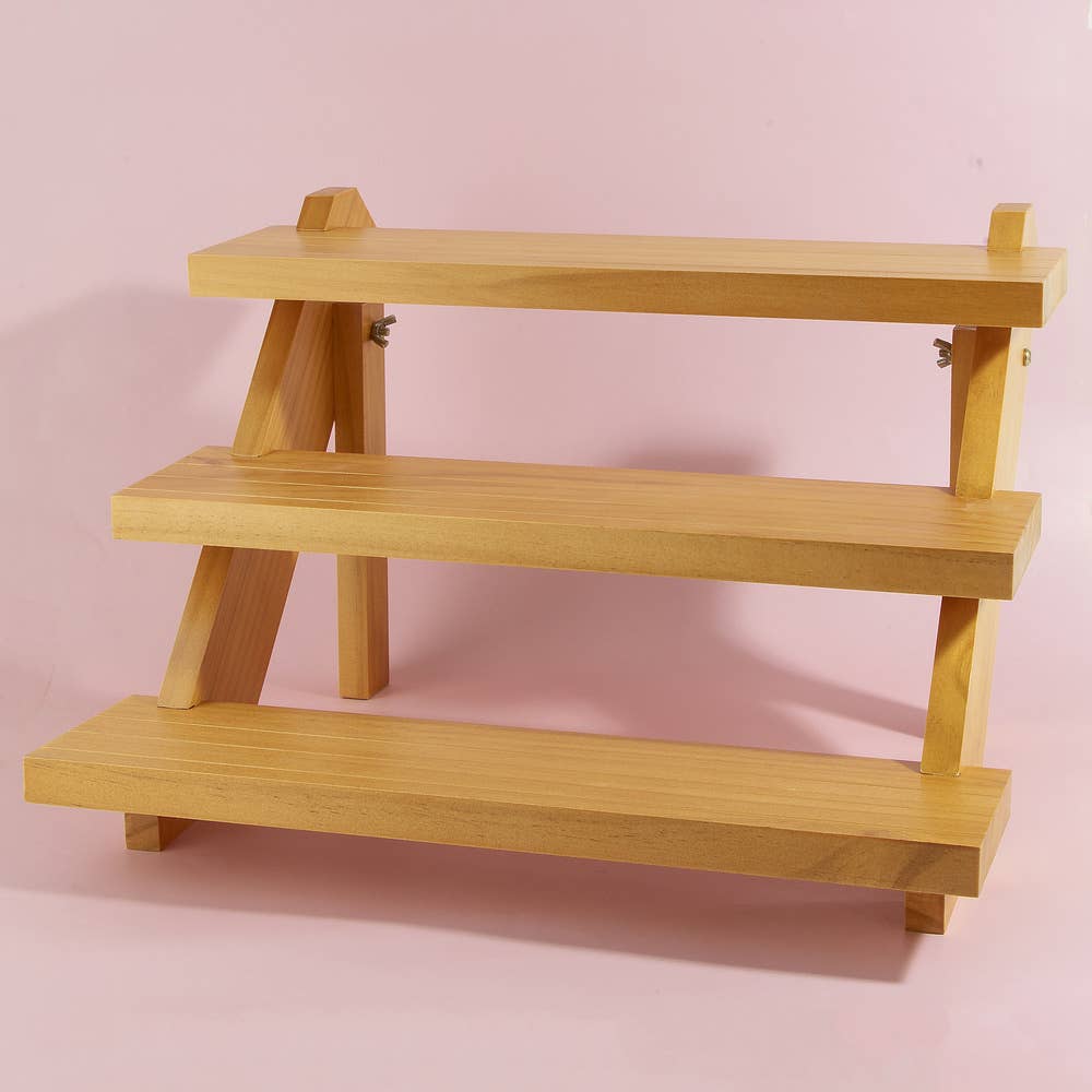 3 Tier Wooden Jewelry Display Stand