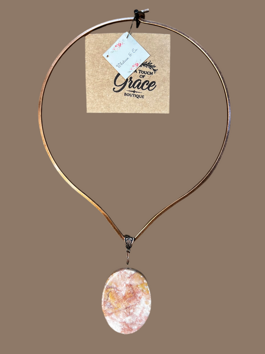 Copper Choker w/ Pink Stone