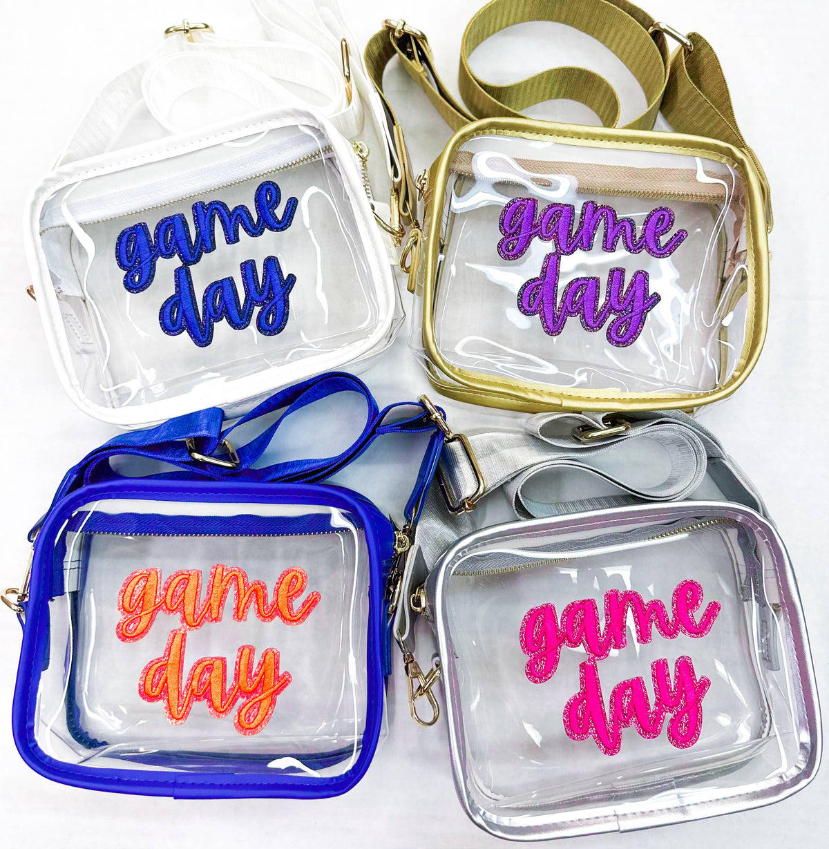 Orange sticker adhesive game day clear stadium bag patch