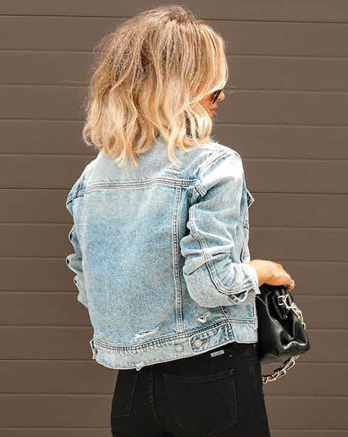 Denim Jacket Street Style Ripped
