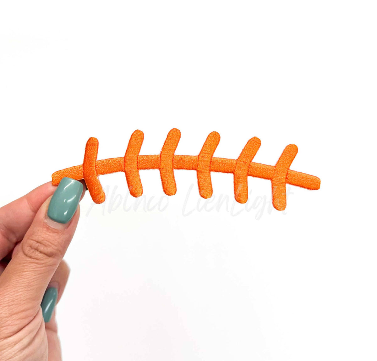 Football Laces Embroidery Patch - Orange