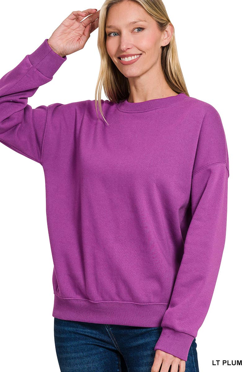 Fleece Drop Shoulder Sweatshirts Zenana