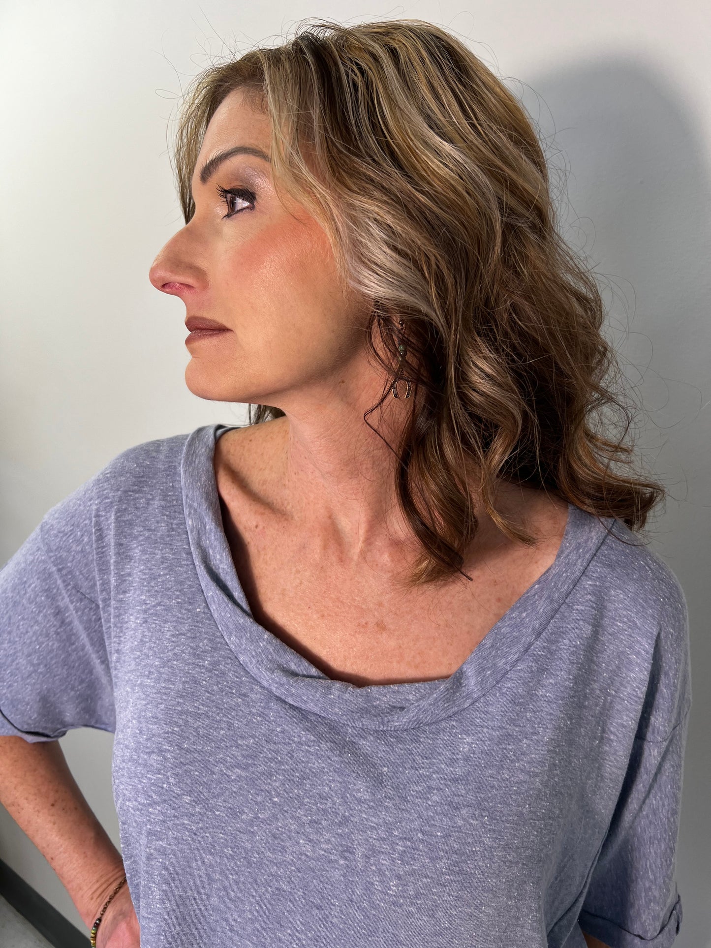 Twisted Neck Detail Tunic Top