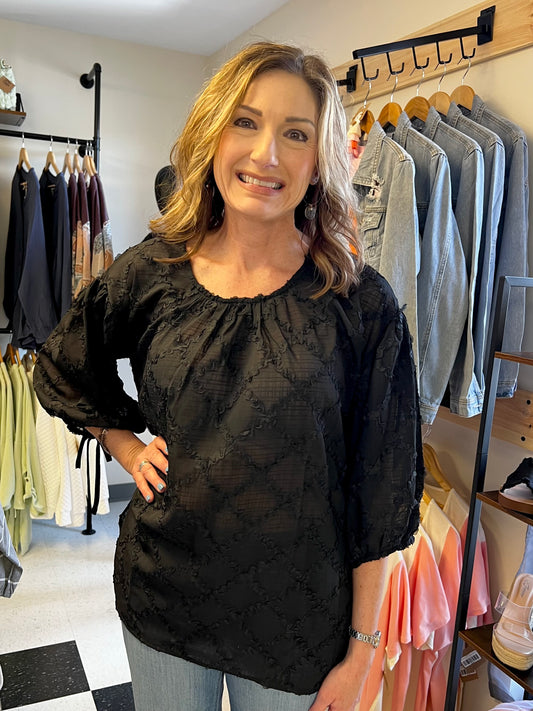 Solid Mesh Round Neck