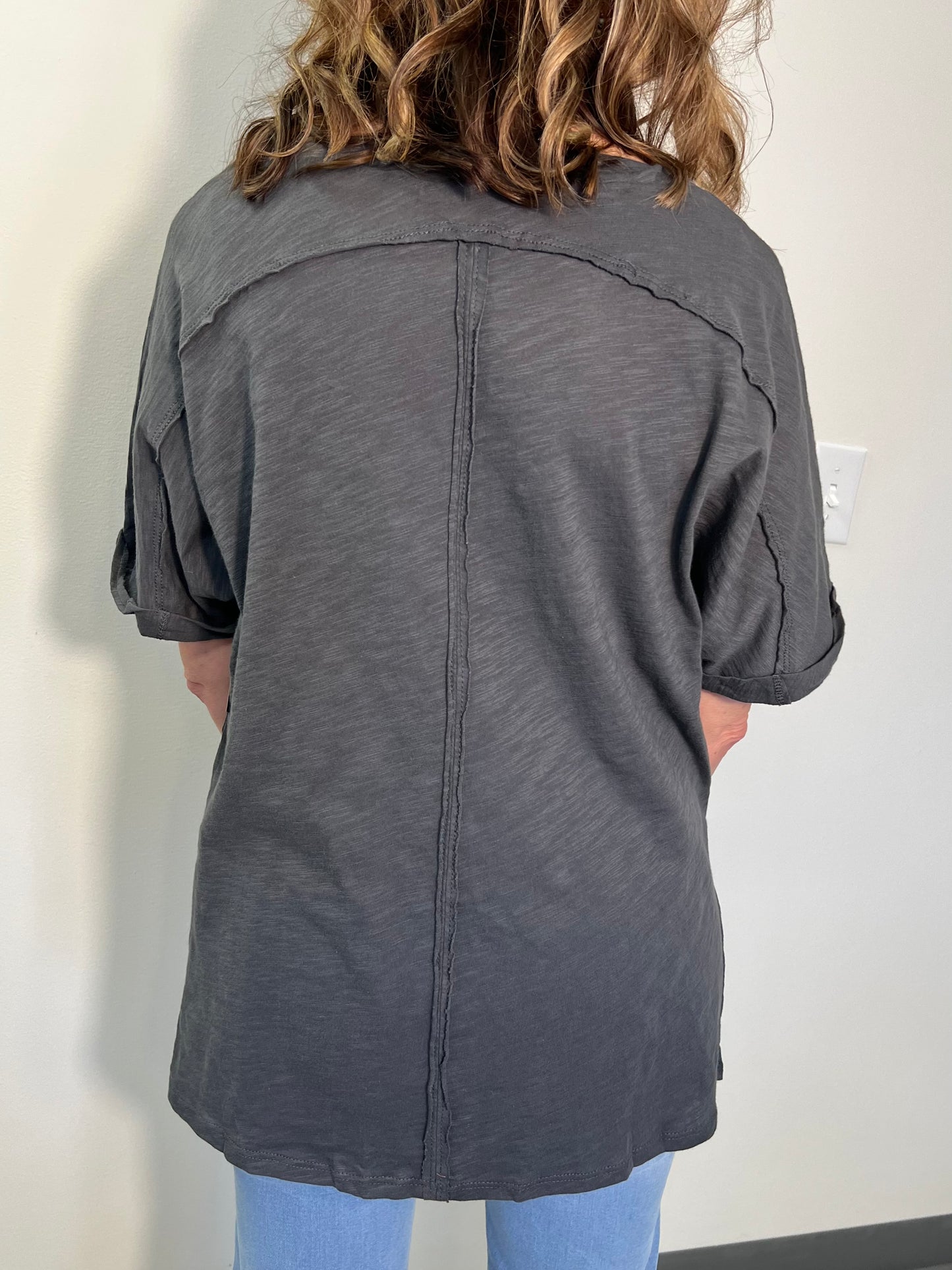 Twisted Neck Detail Tunic Top