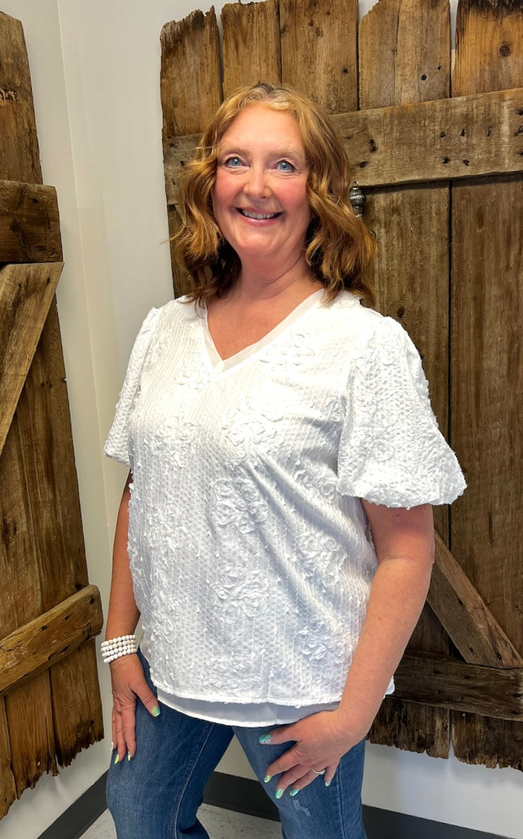 Stitch Flower Design Top