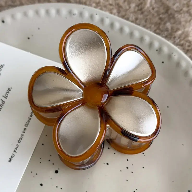 Elegant Classic Plumeria Acrylic Hair Claw
