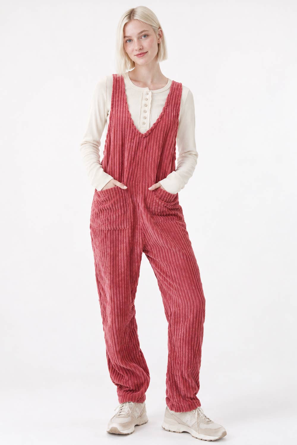 NP70513-Cozy Soft Corduroy Jumpsuits