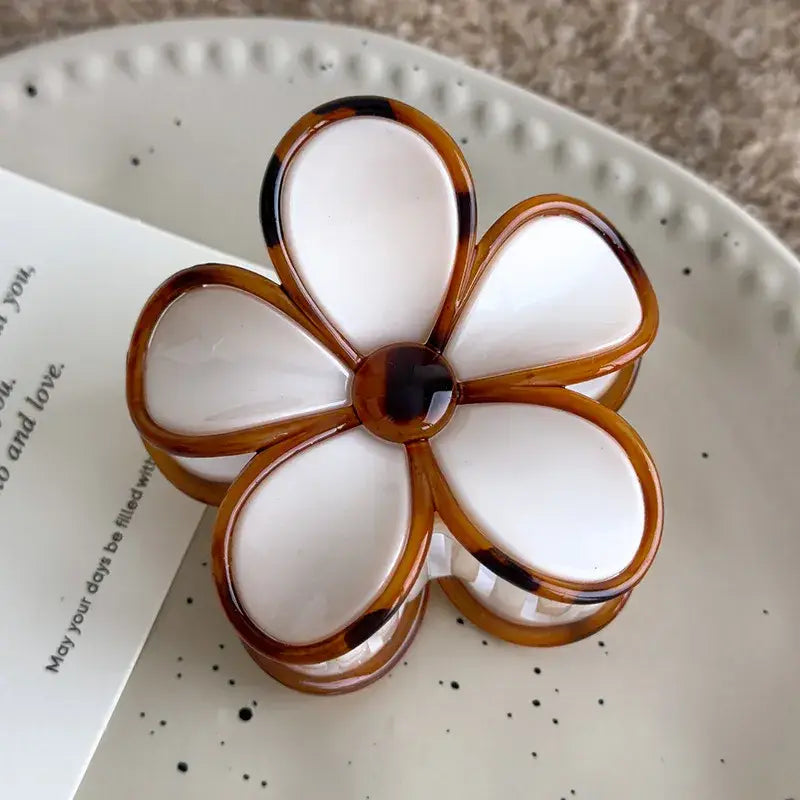 Elegant Classic Plumeria Acrylic Hair Claw