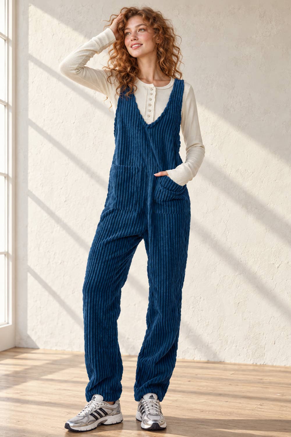 NP70513-Cozy Soft Corduroy Jumpsuits