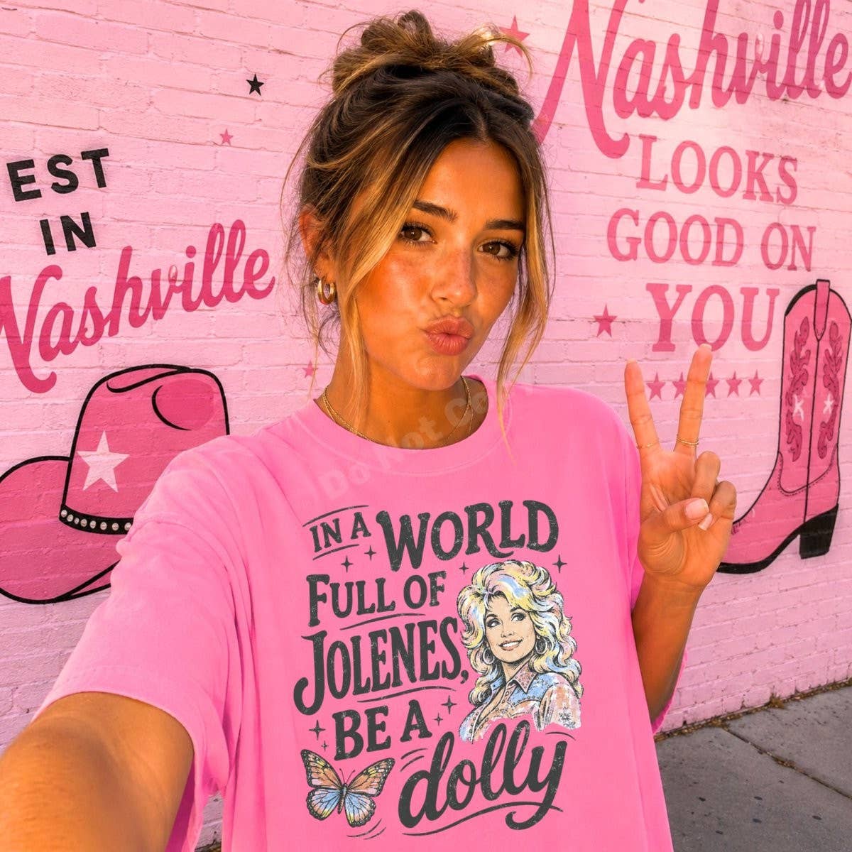 In A World Full Of Jolenes Be A Dolly DTF Transfer | Retro Country Music Design