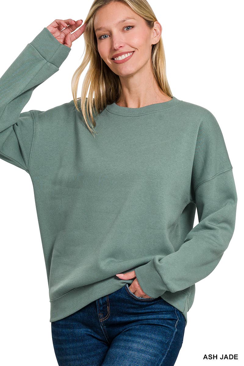Fleece Drop Shoulder Sweatshirts Zenana