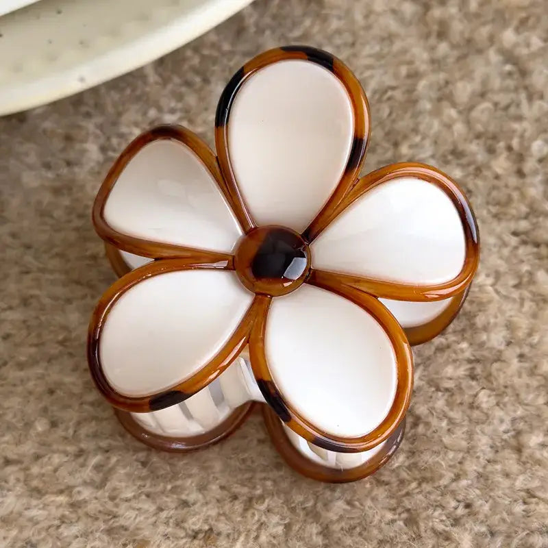 Elegant Classic Plumeria Acrylic Hair Claw