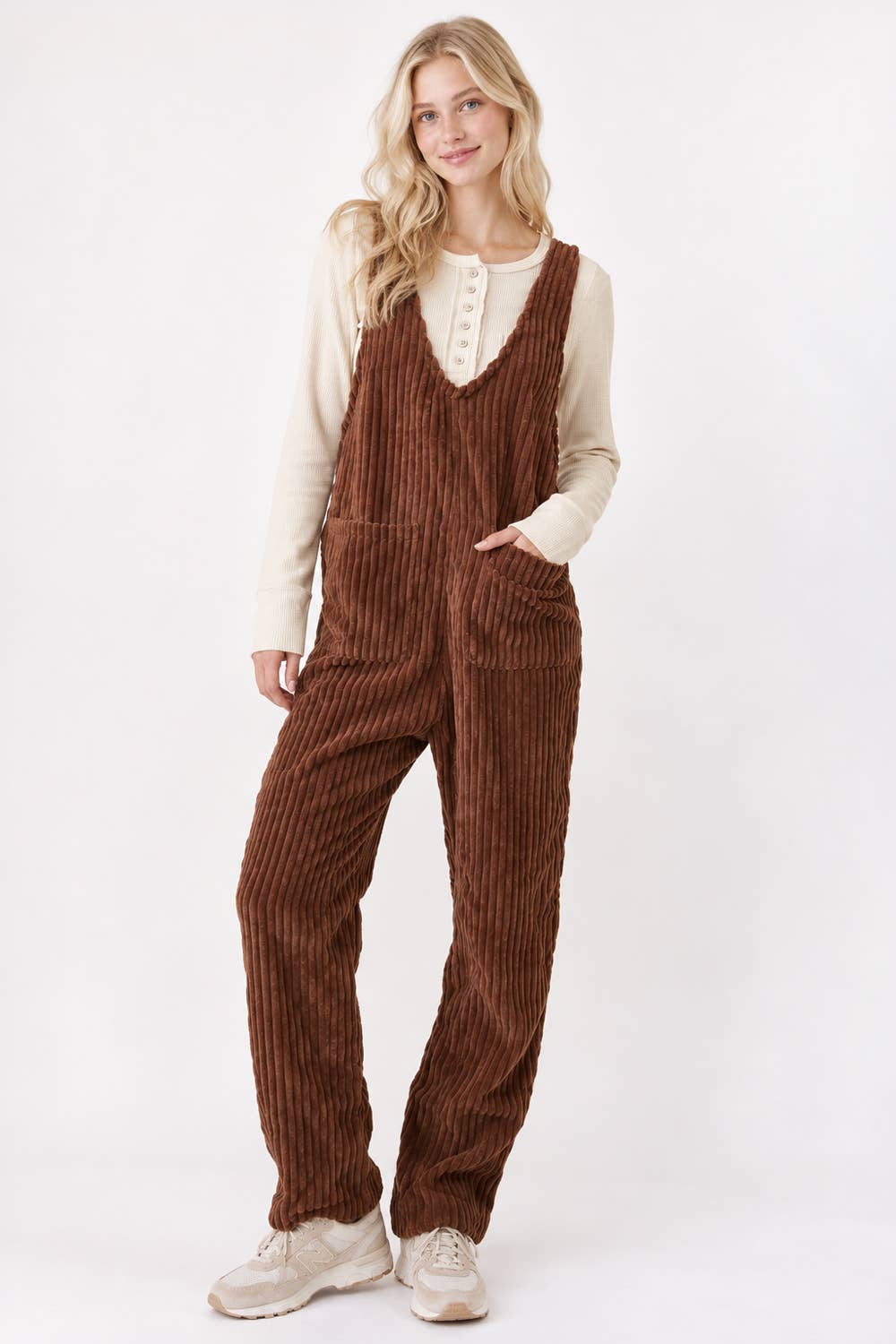 NP70513-Cozy Soft Corduroy Jumpsuits