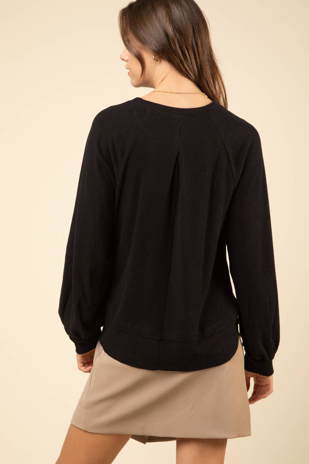 NT11317-Casual Oversized Cutout Knit Top