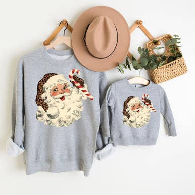 Vintage Santa Leopard Print DTF Heat Transfer