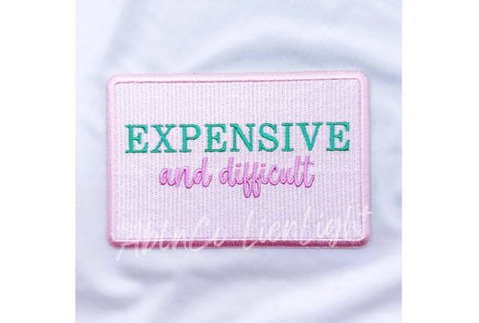 Expensive & Difficult preppy embroidered hat patch iron on